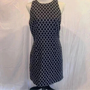 BB Dakota Quatrefoil Navy Keyhole Dress